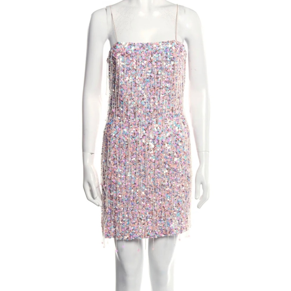 Retrofete Party Dress Square Neck Mini Sequin